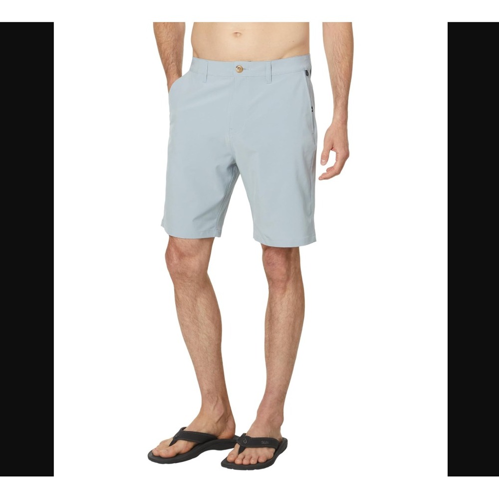 Quicksilver NWT Mens Small Blue Gray Ocean Elastic 18 Amphibian Shorts Hybrid
